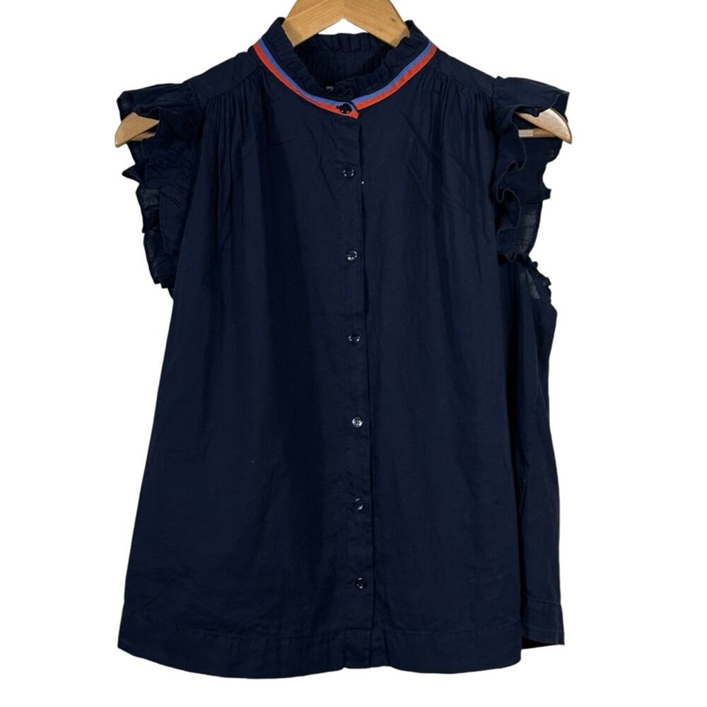 Sundry Flutter Sleeve Button Down Top Size Xs - image 2